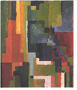August Macke Colourfull shapes II oil
